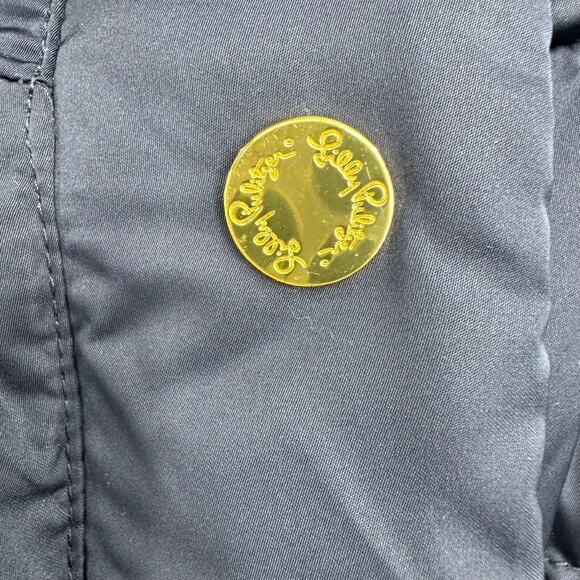 Lilly Pulitzer Isabelle puffer vest down filled XS zip front quilted navy blue - Picture 9 of 12